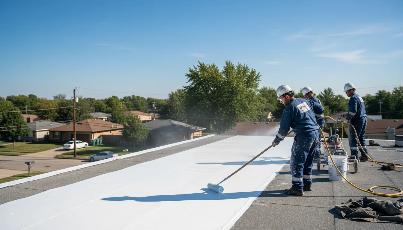 Commercial roof coating in Crescent, OK near me